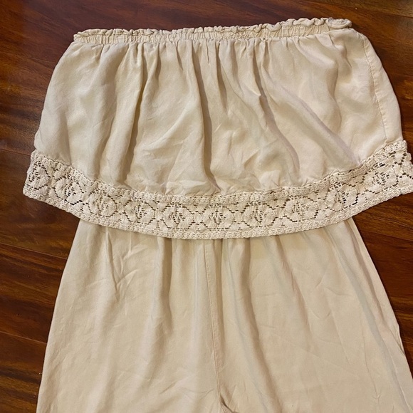 Japna Cream strapless Summer Jumper Flare Ankle Leg 100% Rayon - Picture 5 of 10